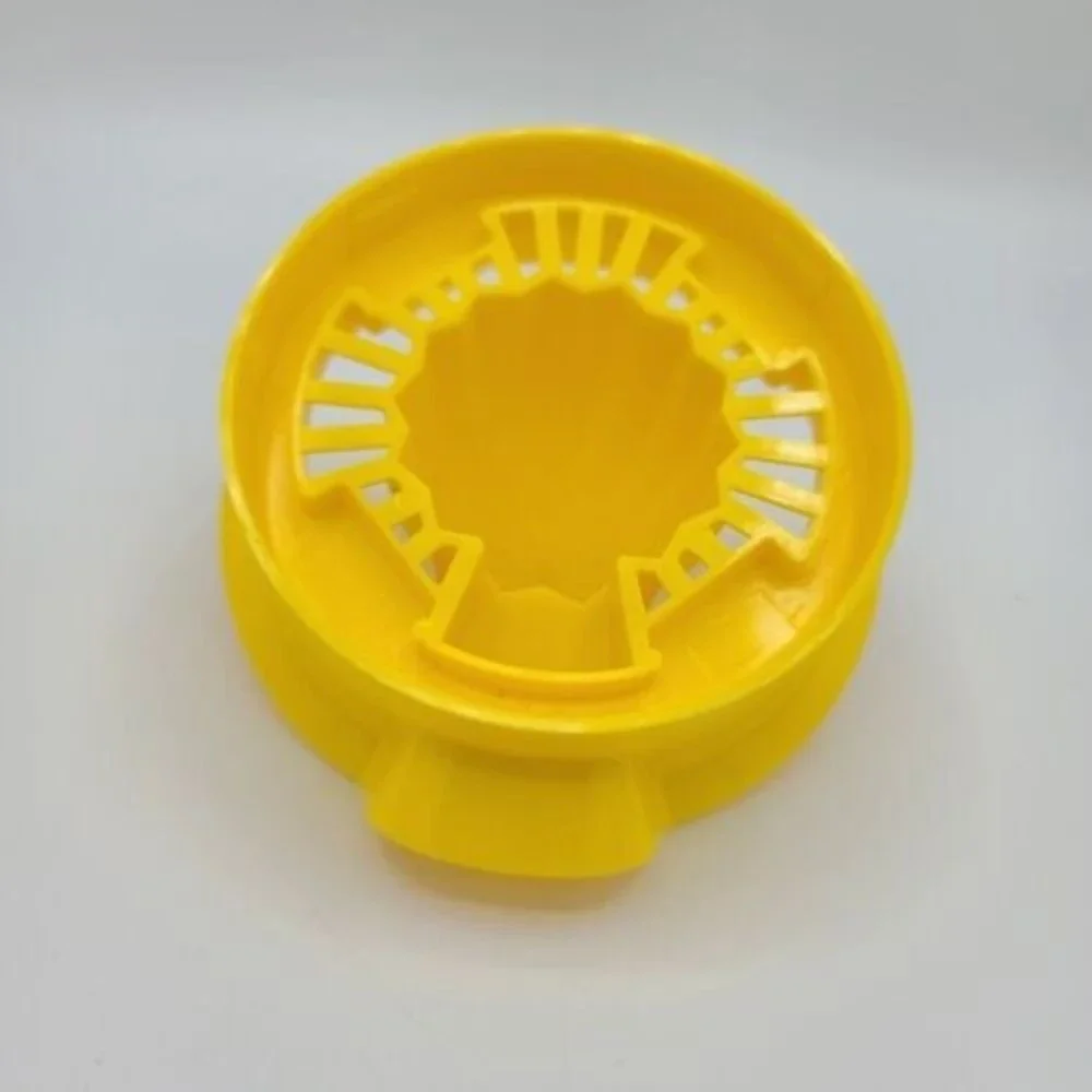 Vintage Gemco Clear Glass Juicer Container With Yellow Lid Manual Fruit Press